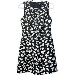 AnnTaylor Petite Black & White Floral Sheath Dress Women's Size 6P